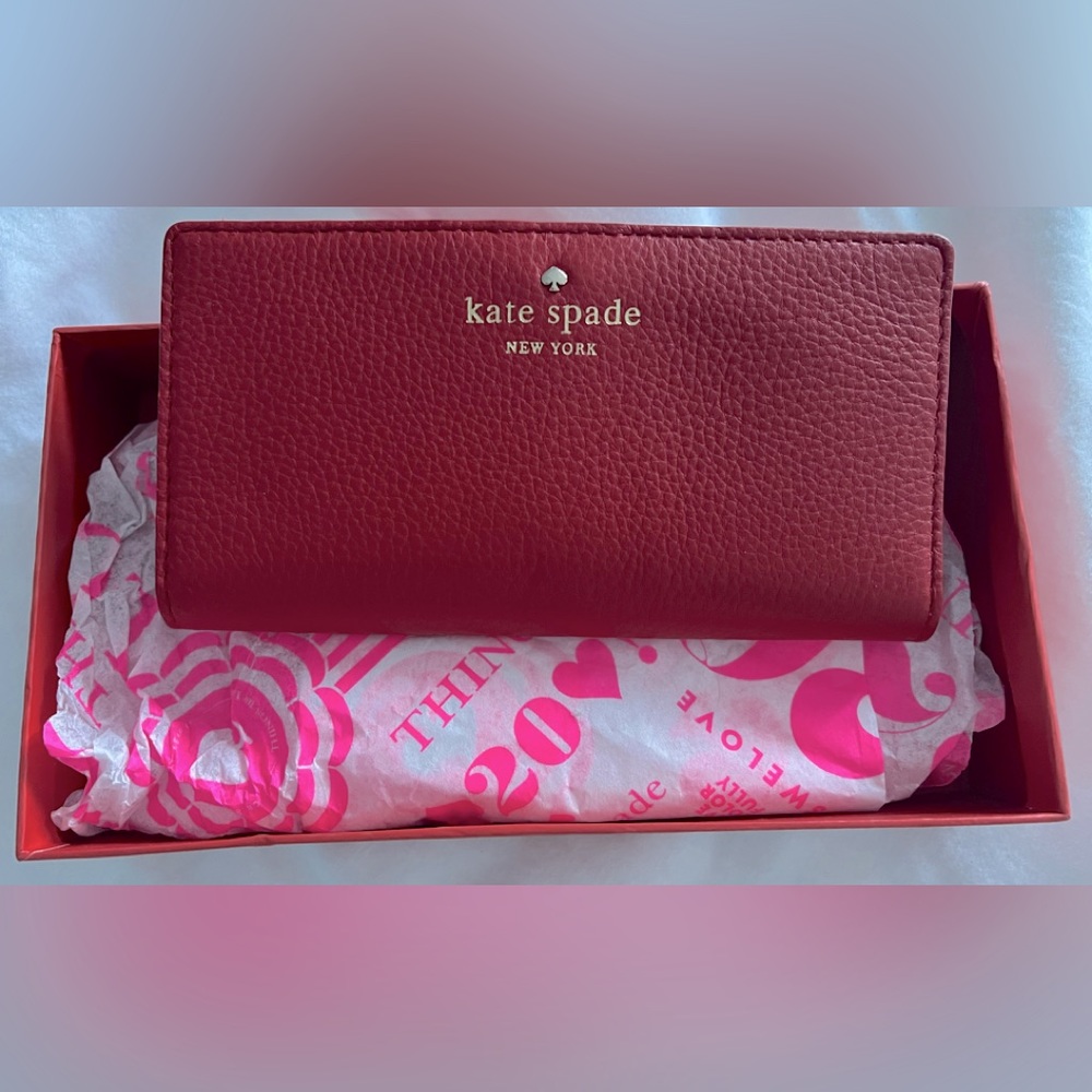 Kate Spade Compact RED Bi Fold Wallet NEW